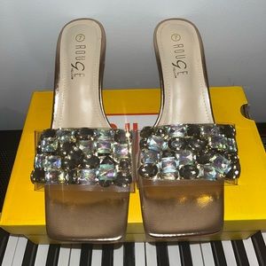 sparkly gold heels